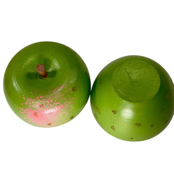 Vintage Wood Hand Painted Nesting Fruit Set Pear Apple Strawberry Cherry - Picture 5 of 15